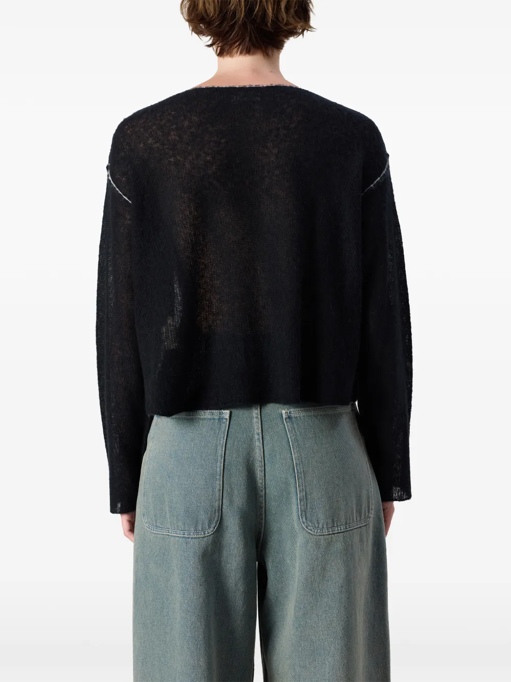 American Vintage Bodyrow trui met boothals Zwart