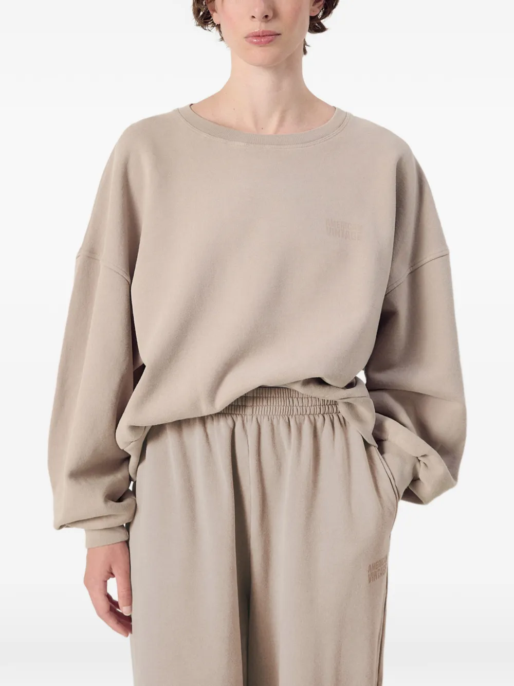 American Vintage Jitbay ruimvallende sweater Beige