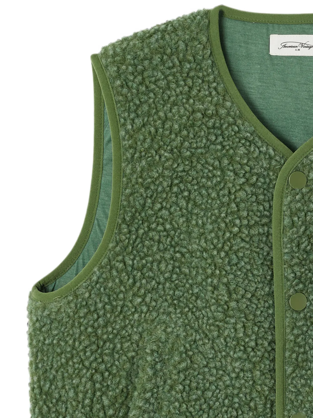 American Vintage Kids Hoktown gilet met fleece textuur Groen