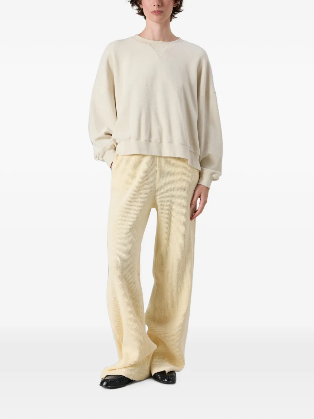 American Vintage Fuxow sweater met geborduurd logo Beige