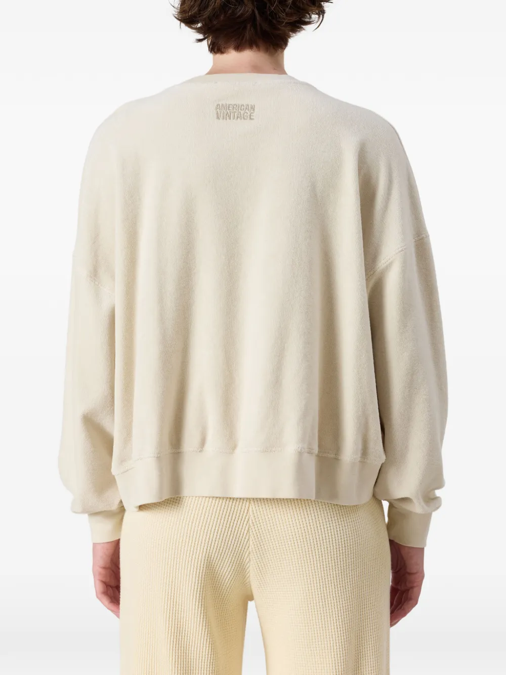 American Vintage Fuxow sweater met geborduurd logo Beige
