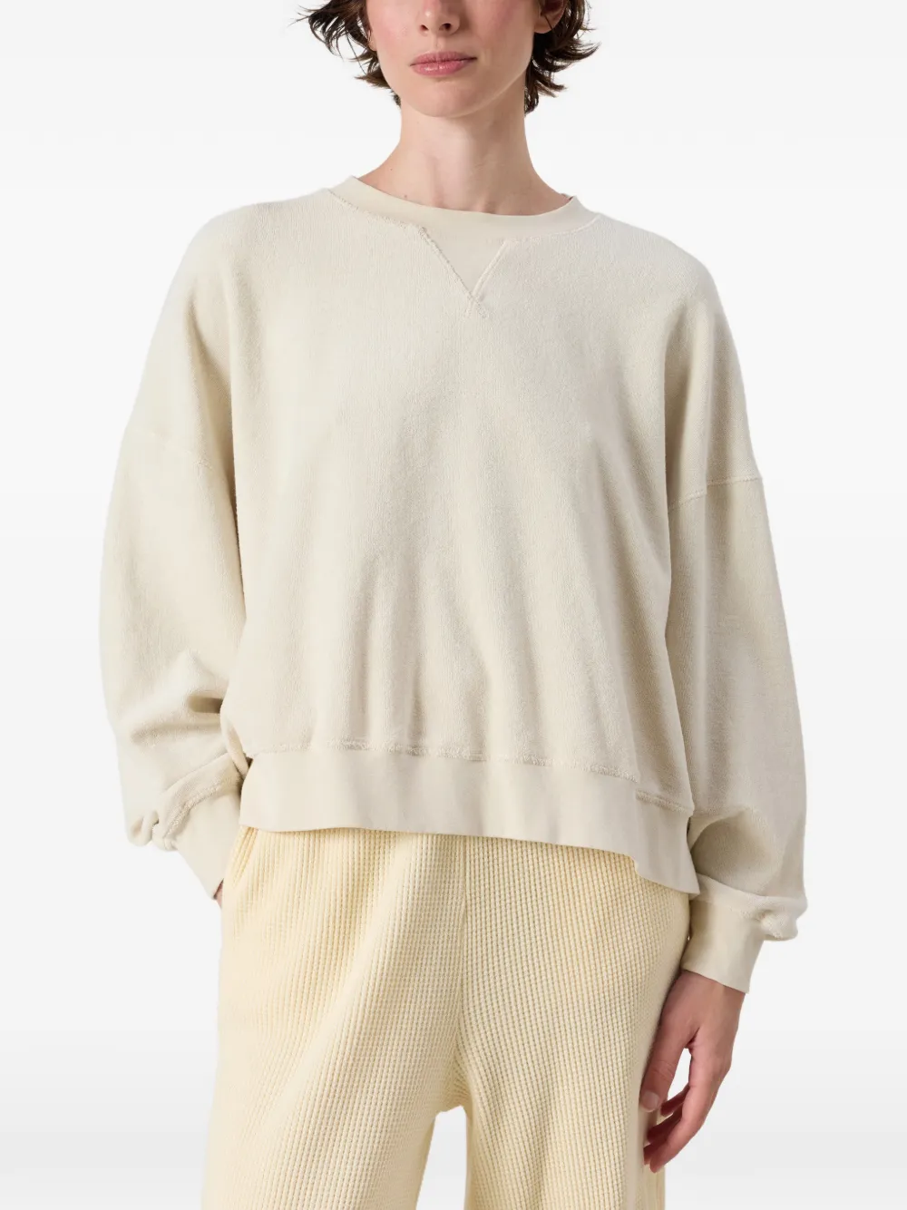 American Vintage Fuxow sweater met geborduurd logo Beige