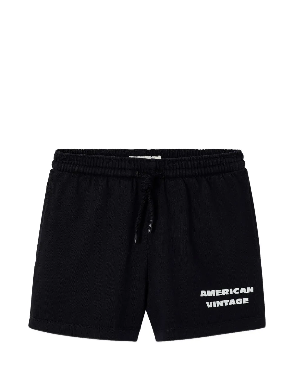 American Vintage Kids Fizvalley logo-print drawstring track shorts - Nero