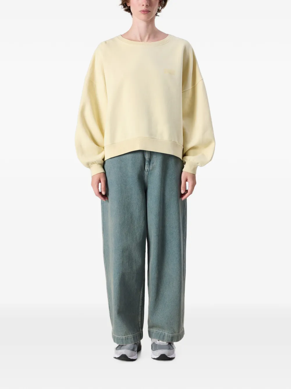 American Vintage Jitbay sweater met katoenen print Beige