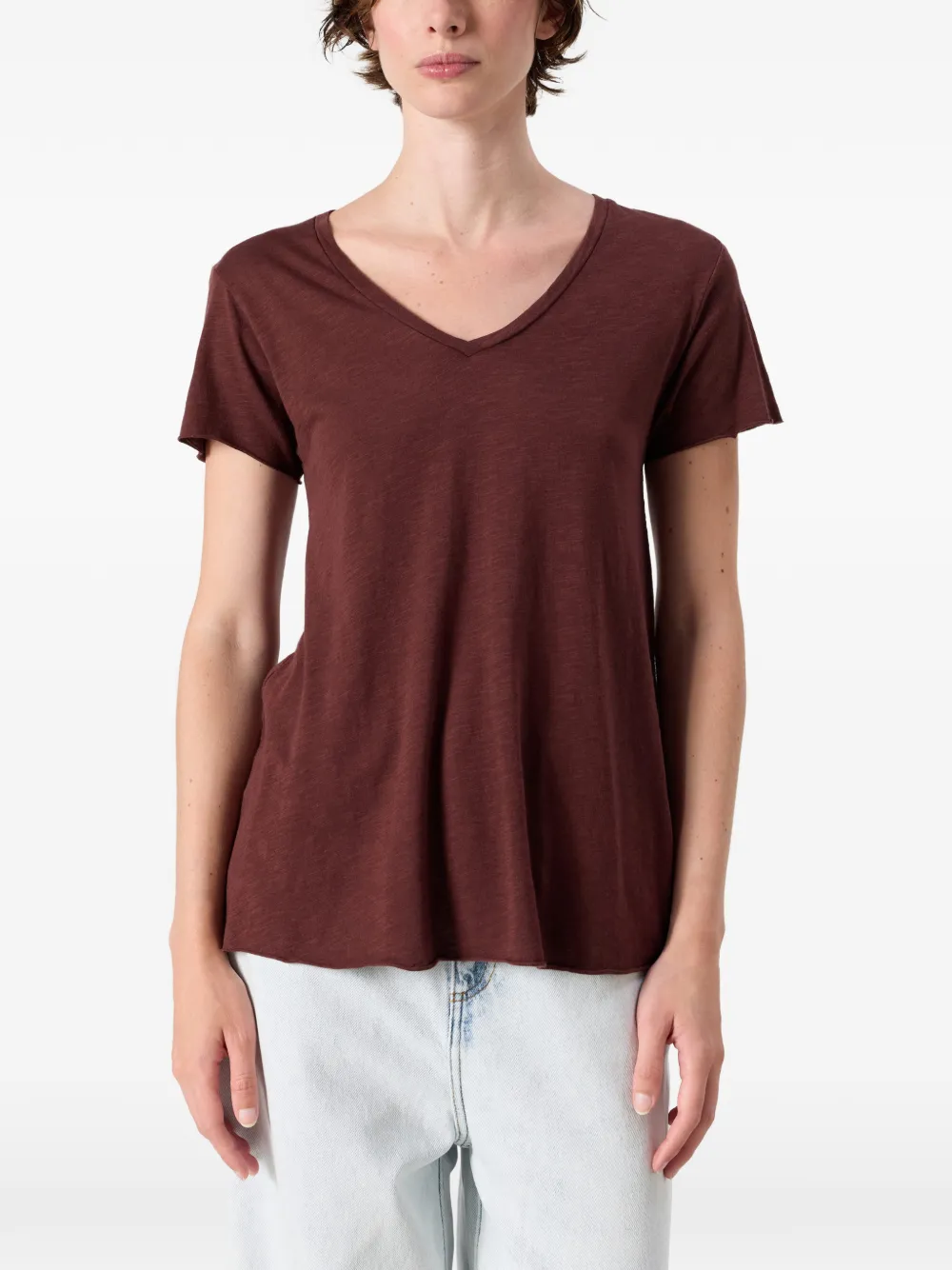 American Vintage Jacksonville T-shirt met AV-lijn Bruin