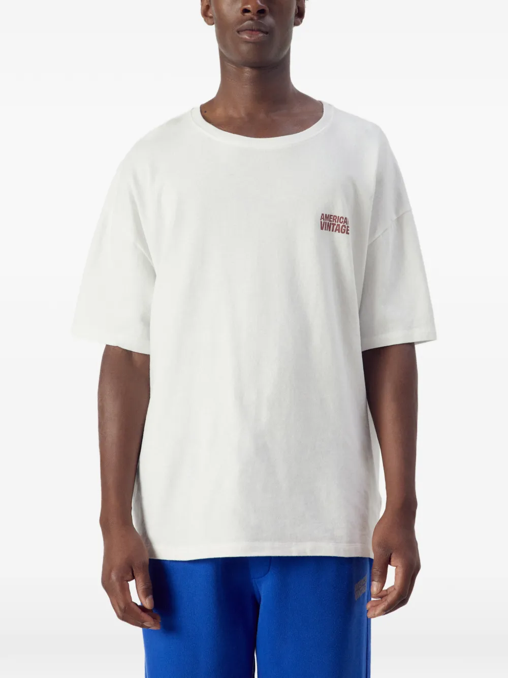 American Vintage T-shirt met logoprint Wit