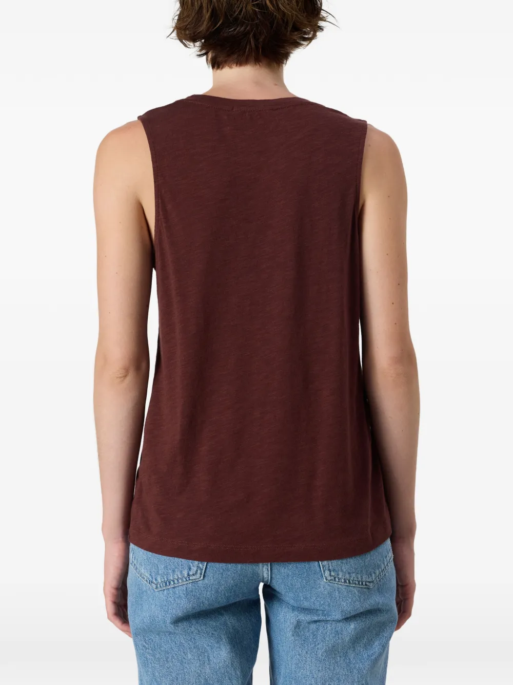 American Vintage Jacksonville tanktop met diepe ronde hals Paars