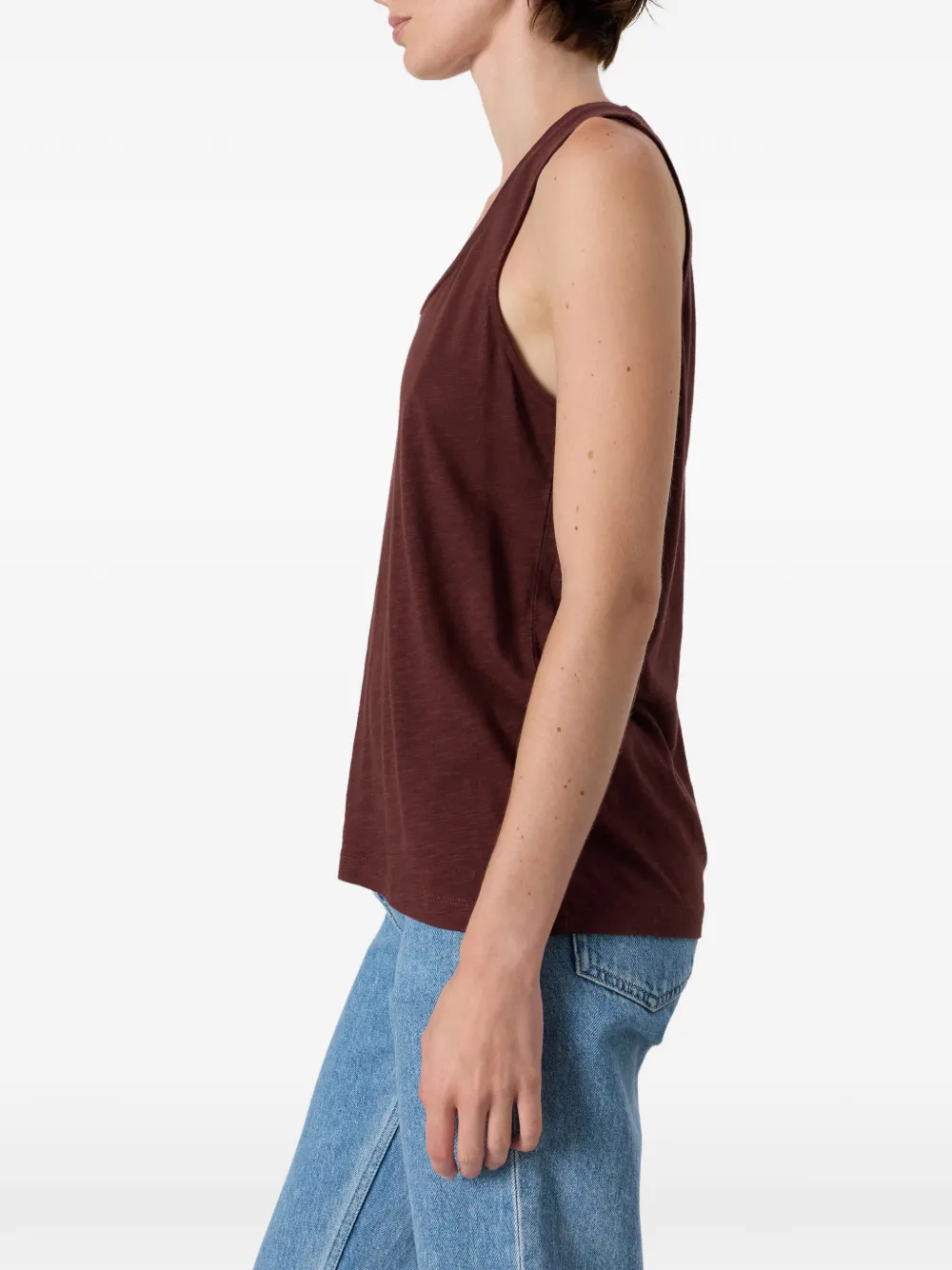 American Vintage Jacksonville tanktop met diepe ronde hals Paars