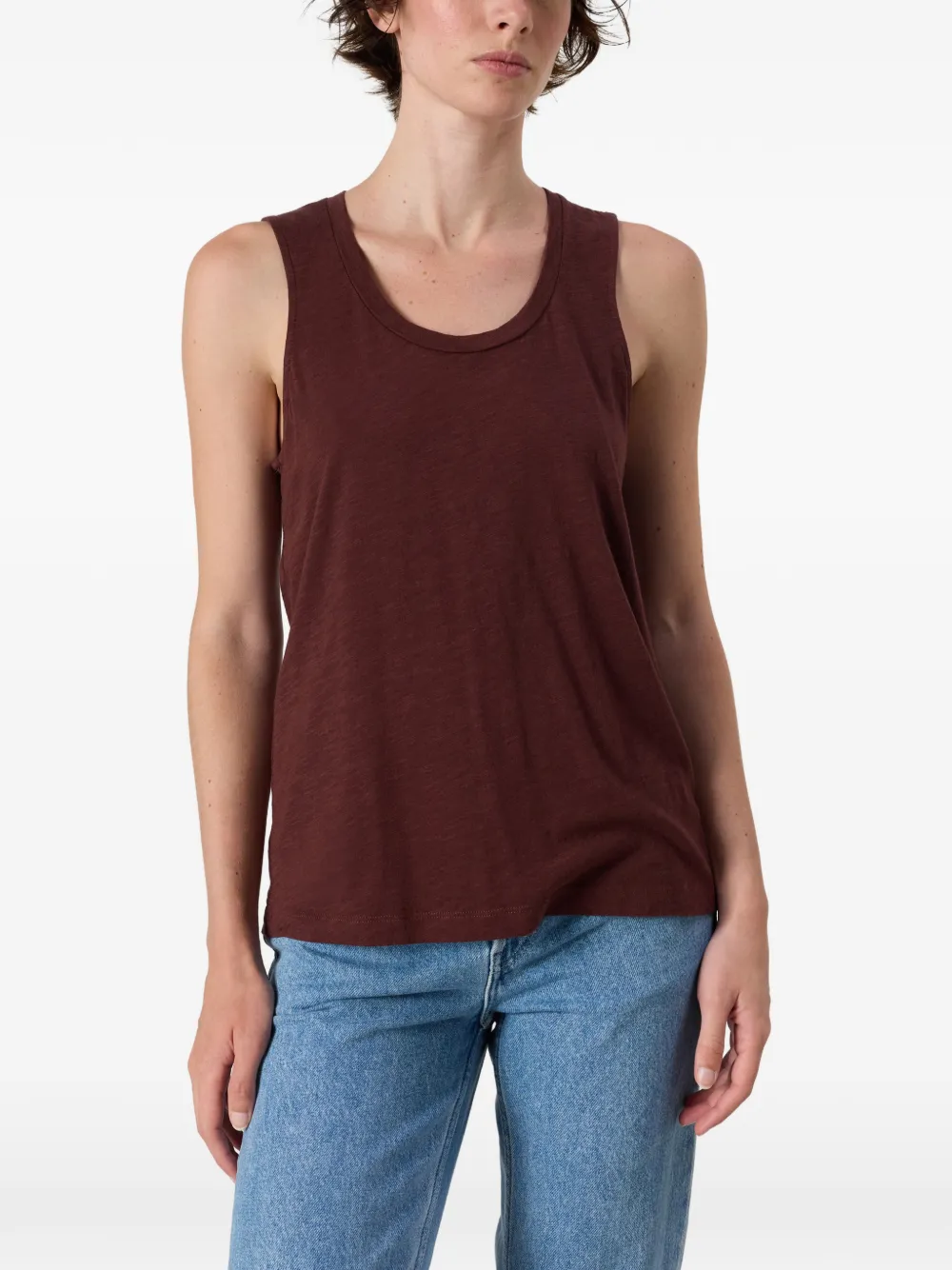 American Vintage Jacksonville tanktop met diepe ronde hals Paars
