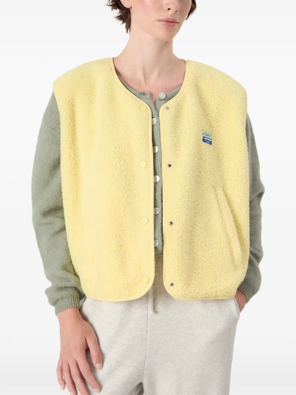 American Vintage Hoktown gilet van imitatielamswol Geel