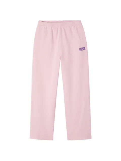 American Vintage Plizzy logo-patch track pants