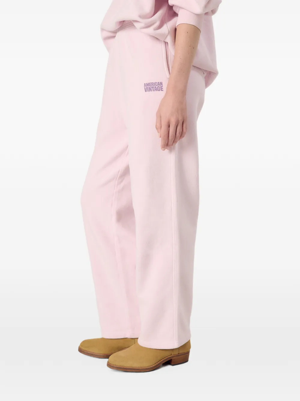 American Vintage Plizzy trainingsbroek met logo-patch Roze