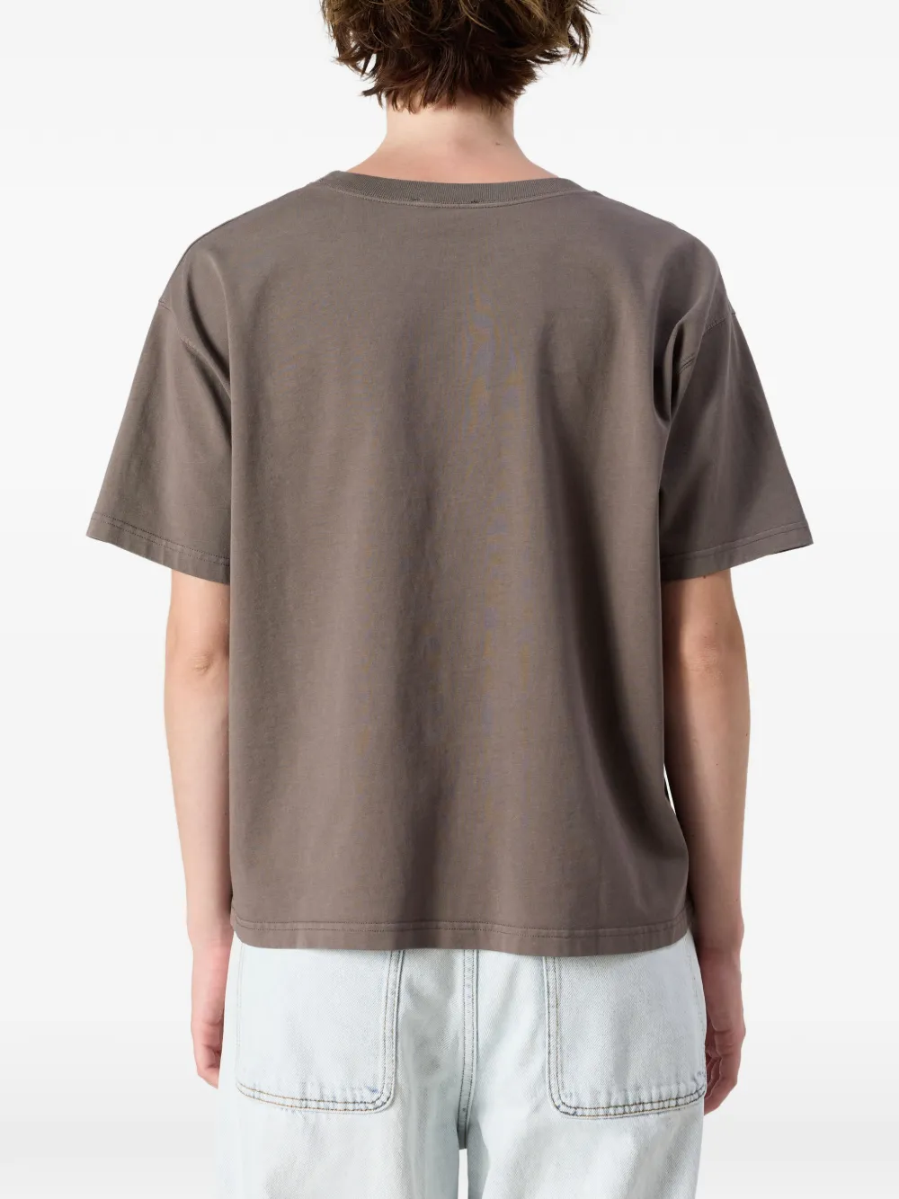 American Vintage Fizvalley straight T-shirt met korte mouwen Bruin