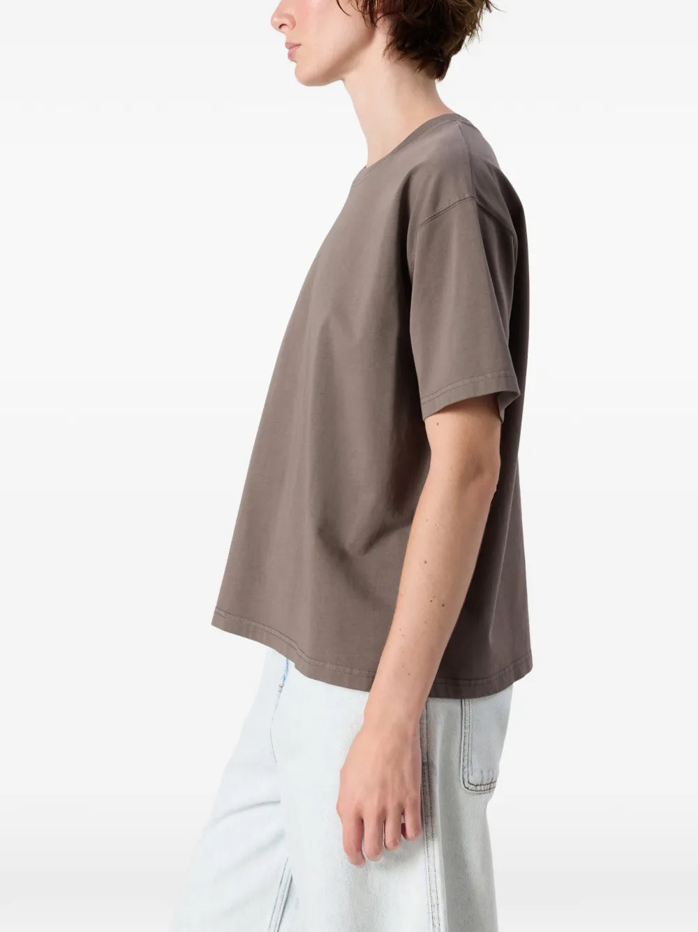 American Vintage Fizvalley straight T-shirt met korte mouwen Bruin
