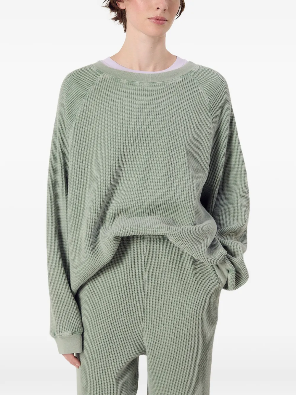 American Vintage Trui met wafelpatroon Groen