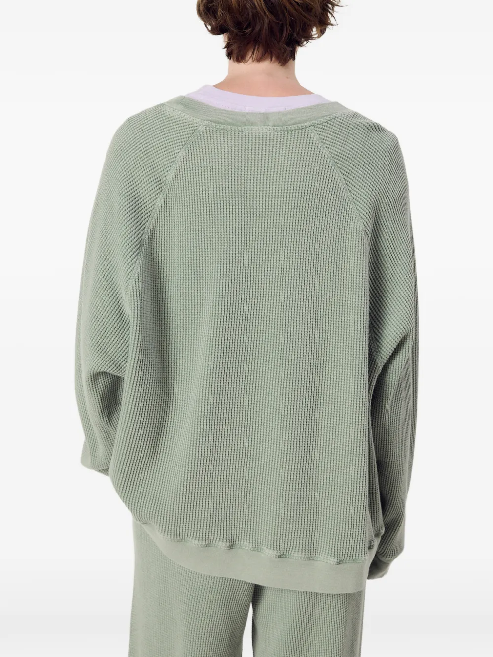 American Vintage Trui met wafelpatroon Groen