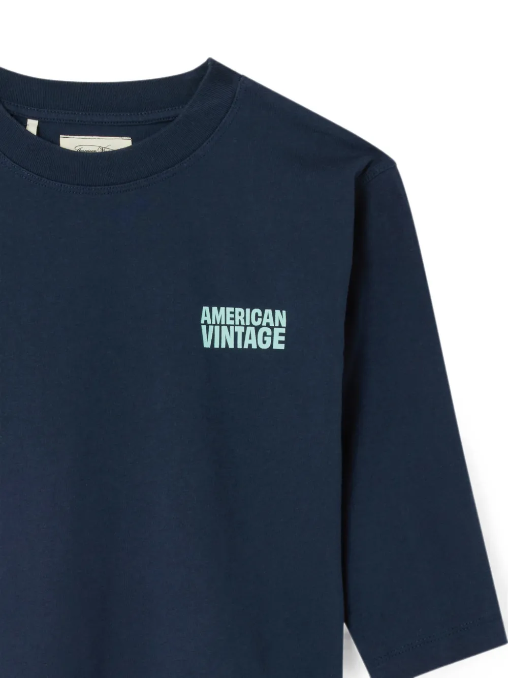 American Vintage Kids Gixy T-shirt met logoprint Blauw
