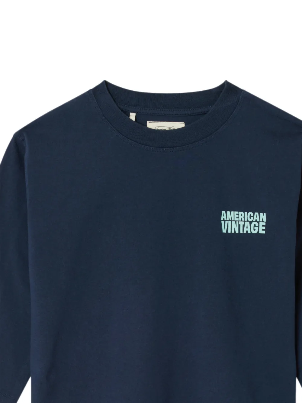American Vintage Kids Gixy T-shirt met logoprint Blauw