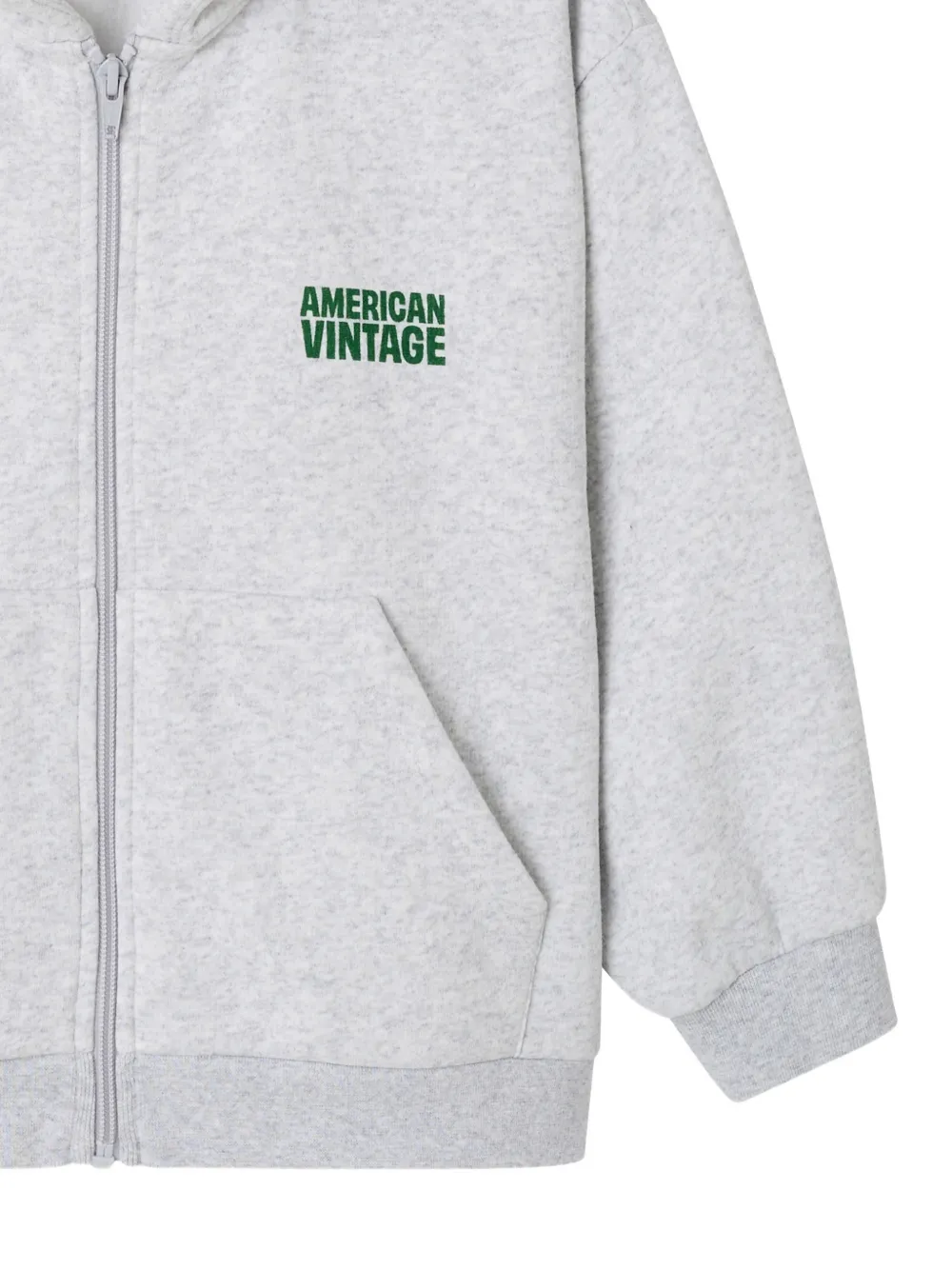 American Vintage Kids Baptown hoodie met rits Grijs