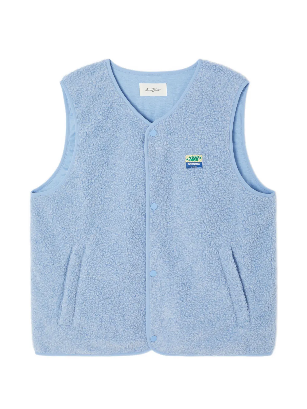 American Vintage Hoktown faux-shearling gilet - Blau