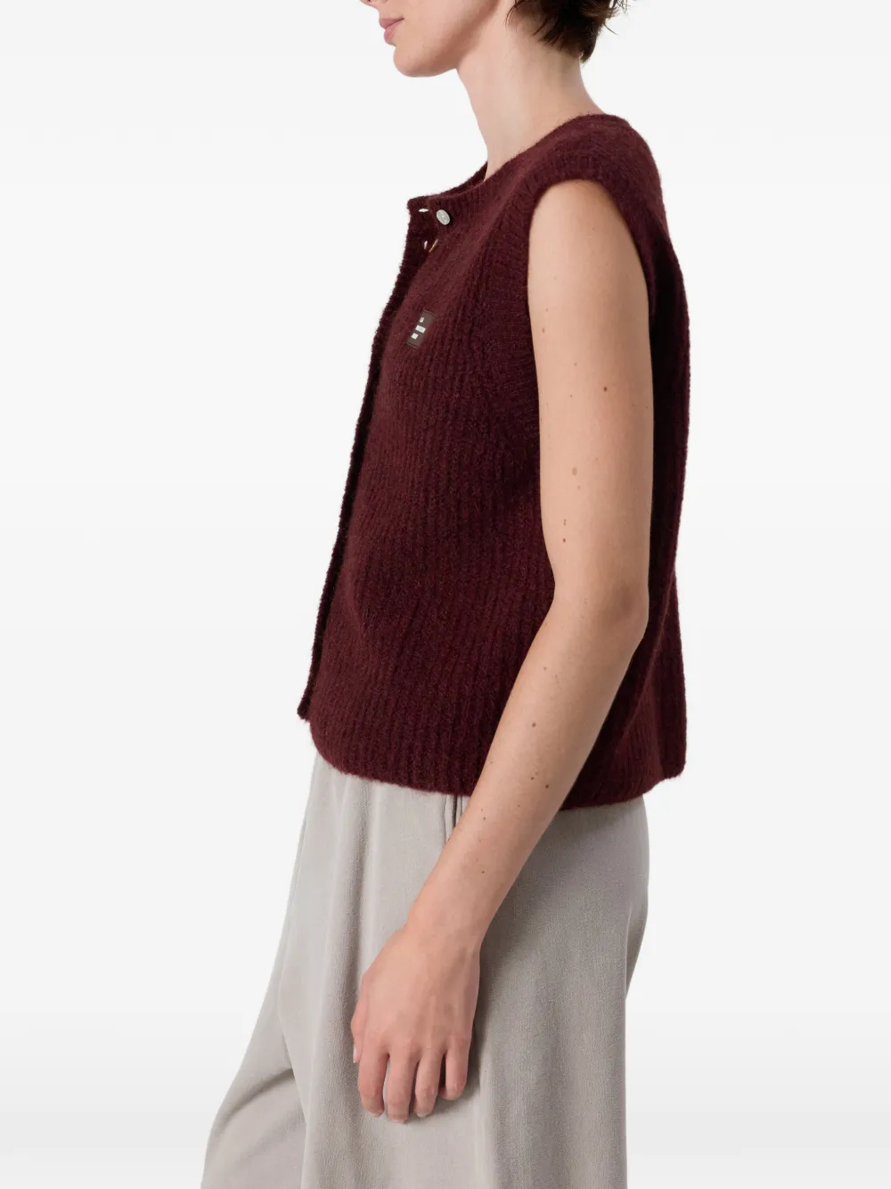 American Vintage Mouwloos vest met knopen Rood