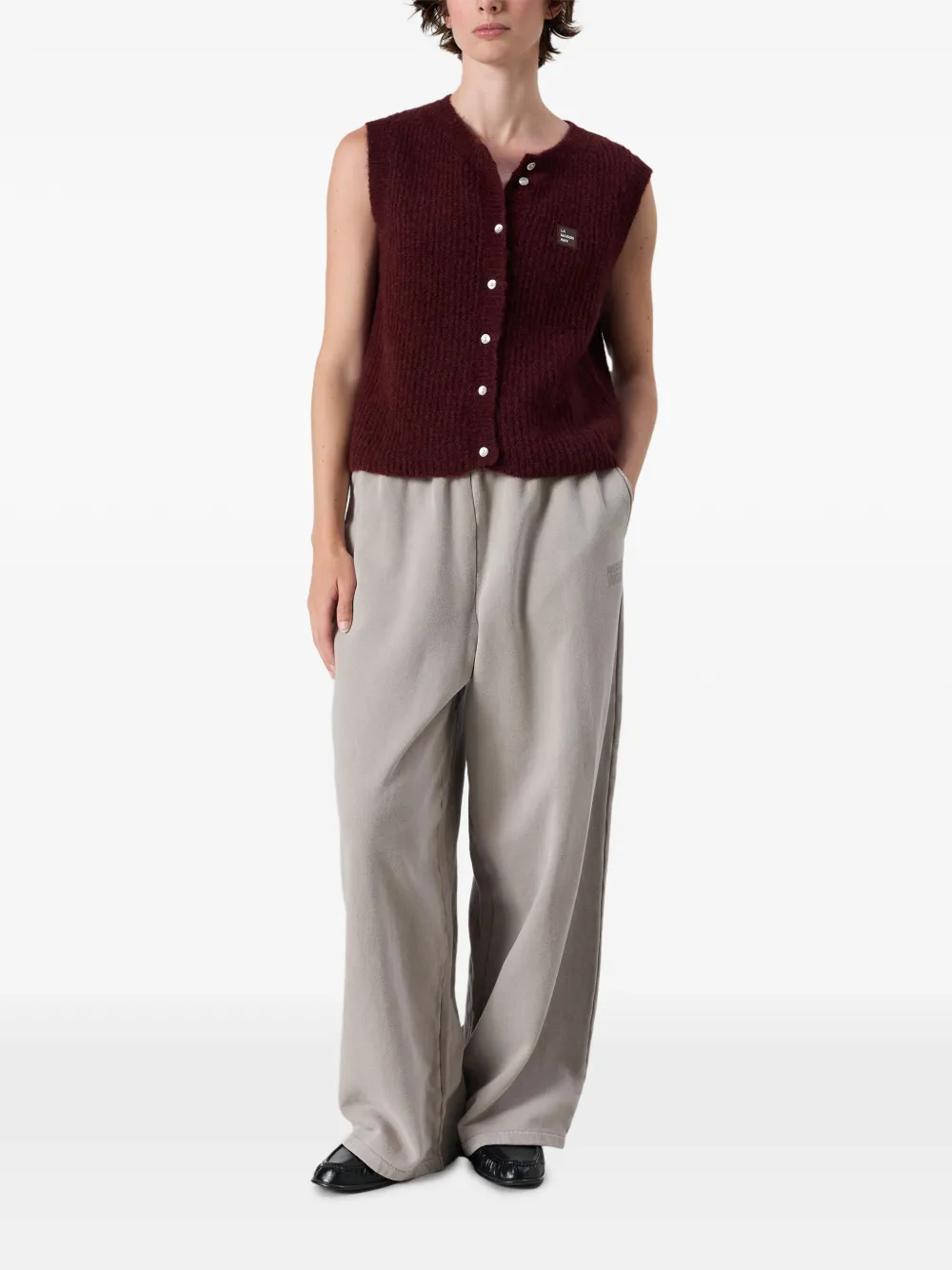 American Vintage Mouwloos vest met knopen Rood