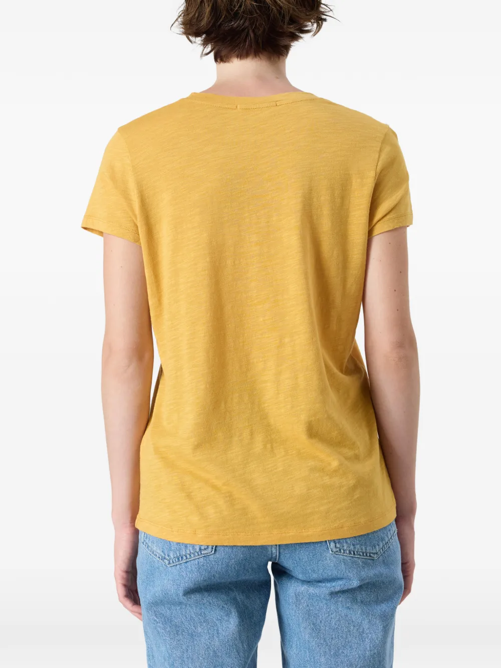 American Vintage Jacksonville T-shirt met katoenen slub Geel