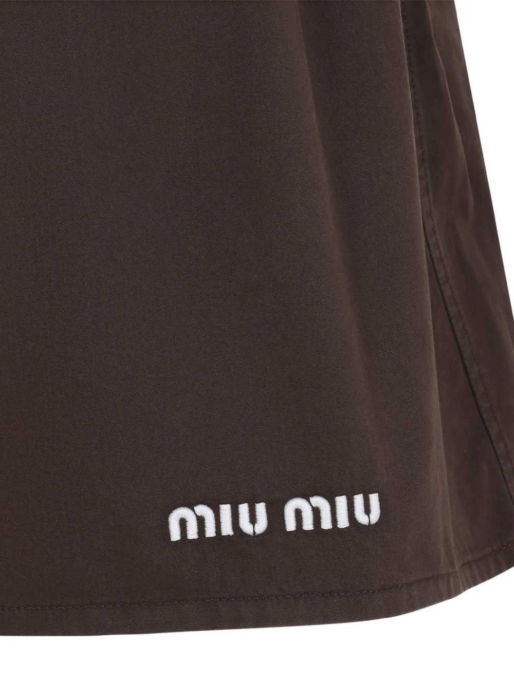 Miu Gabardine rok met verwassen effect Bruin