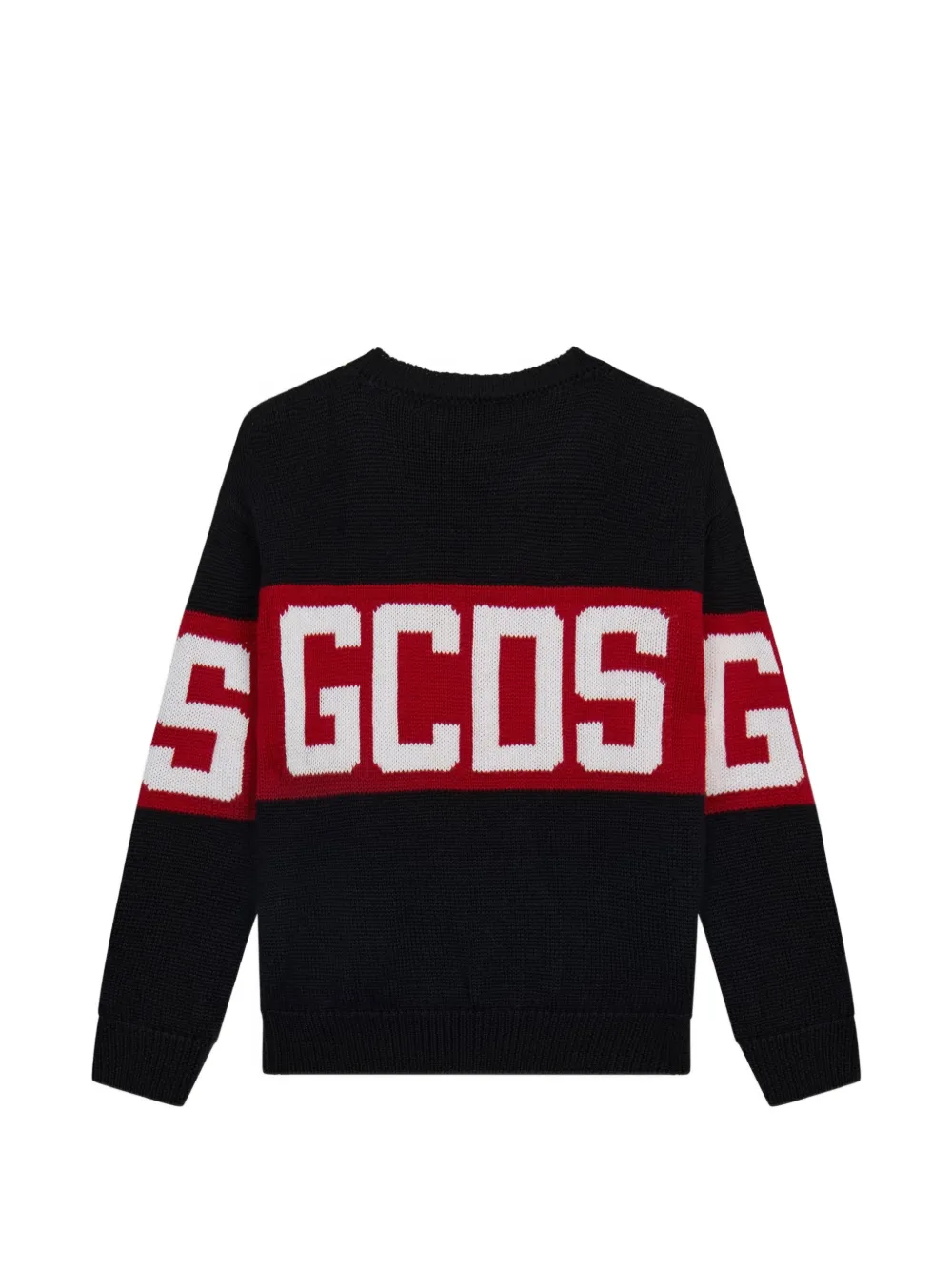 Gcds Kids Trui van wolblend met logo-intarsia Zwart