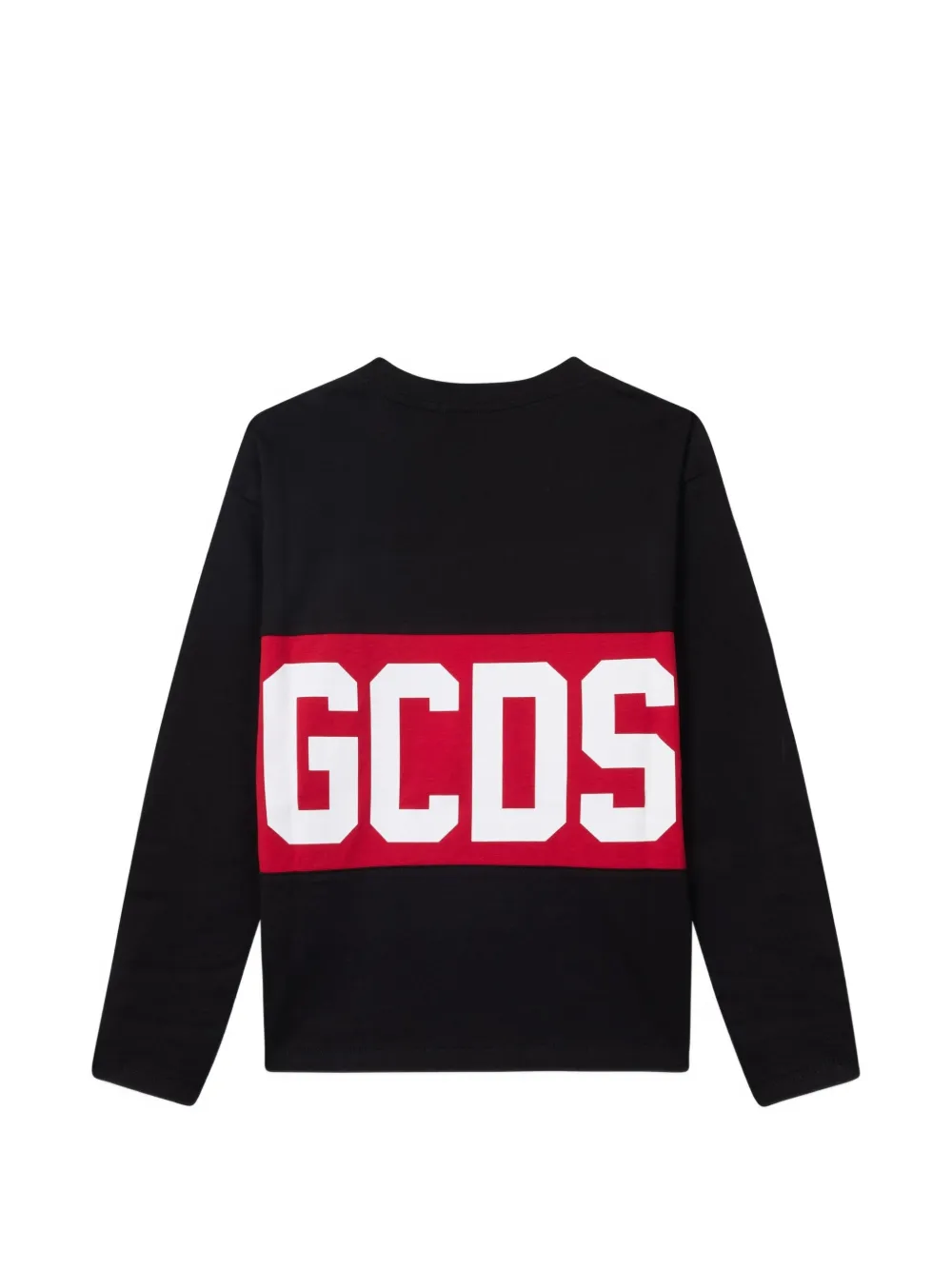 Gcds Kids T-shirt met lange mouwen en logo-print Zwart