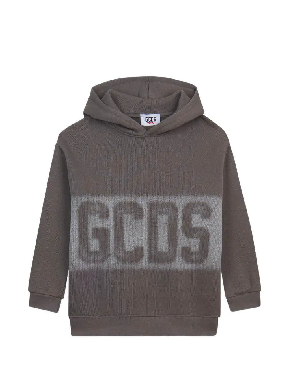 Gcds Kids hoodie à logo imprimé effet spray - Gris