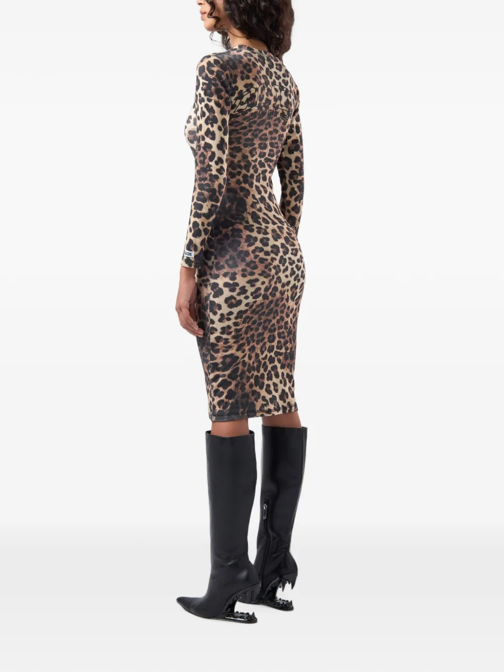 GCDS Midi-jurk met luipaardprint Bruin