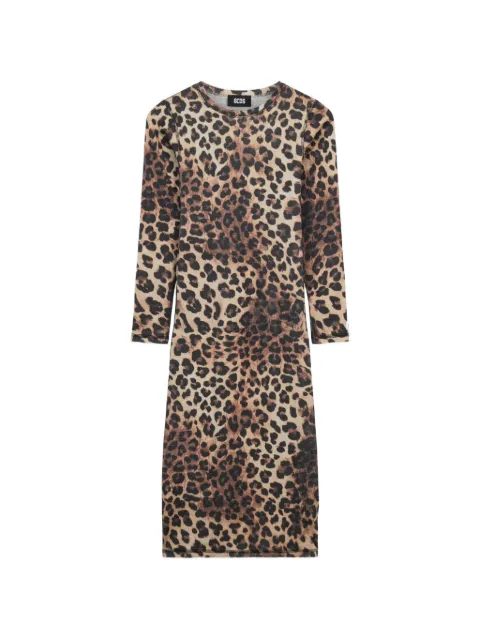 GCDS leopard-print midi dress