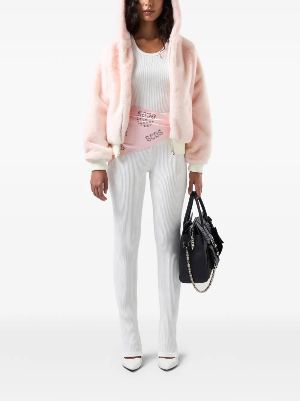 GCDS Ribgebreide legging Wit
