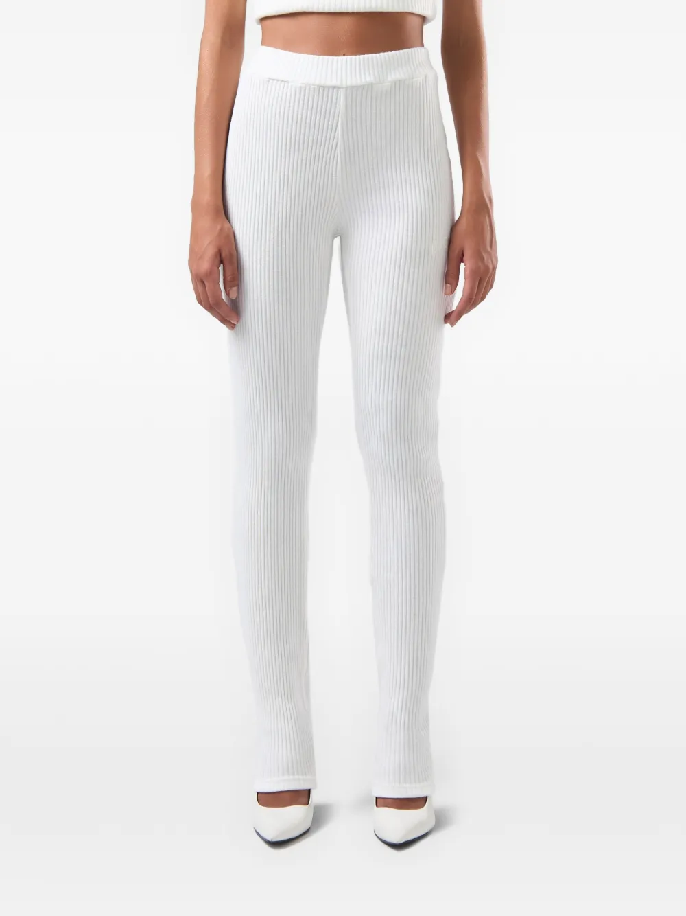 GCDS Ribgebreide legging Wit
