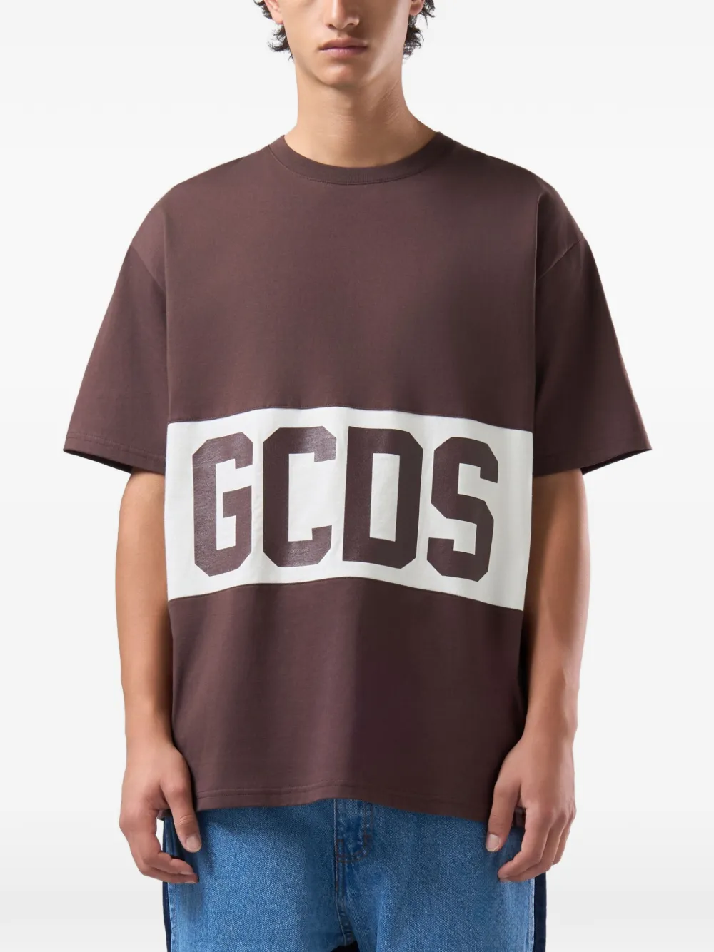 GCDS T-shirt met logoprint Bruin