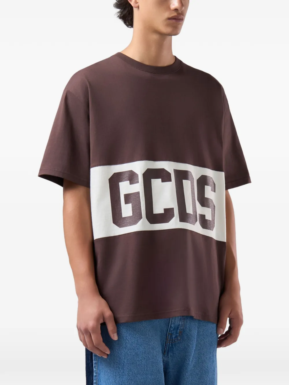 GCDS T-shirt met logoprint Bruin