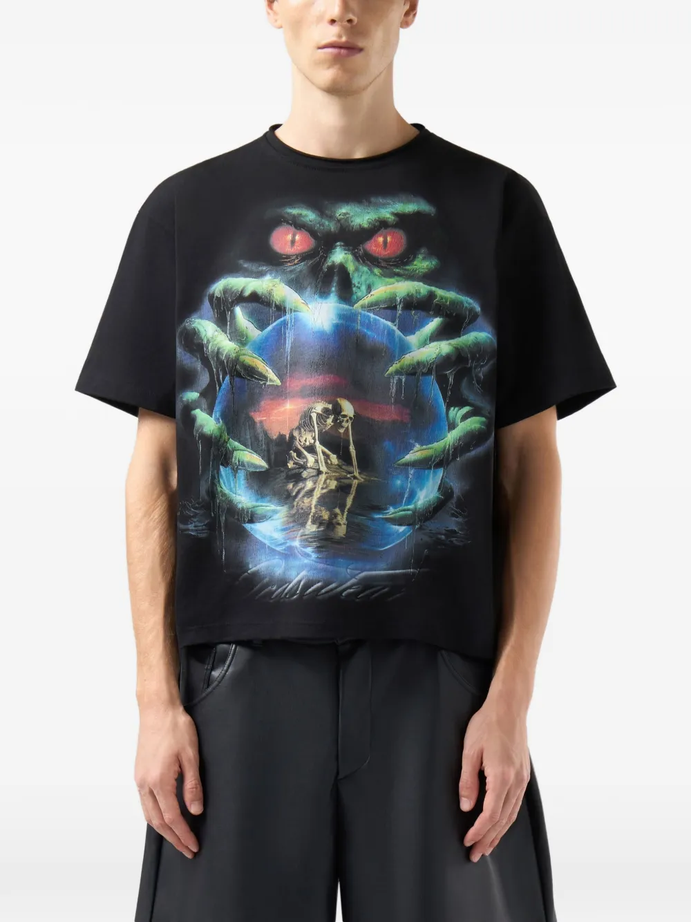 GCDS T-shirt met grafische print Zwart