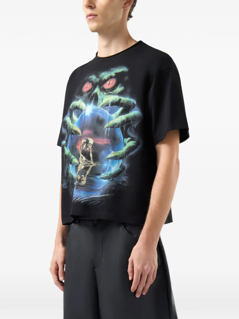GCDS T-shirt met grafische print Zwart
