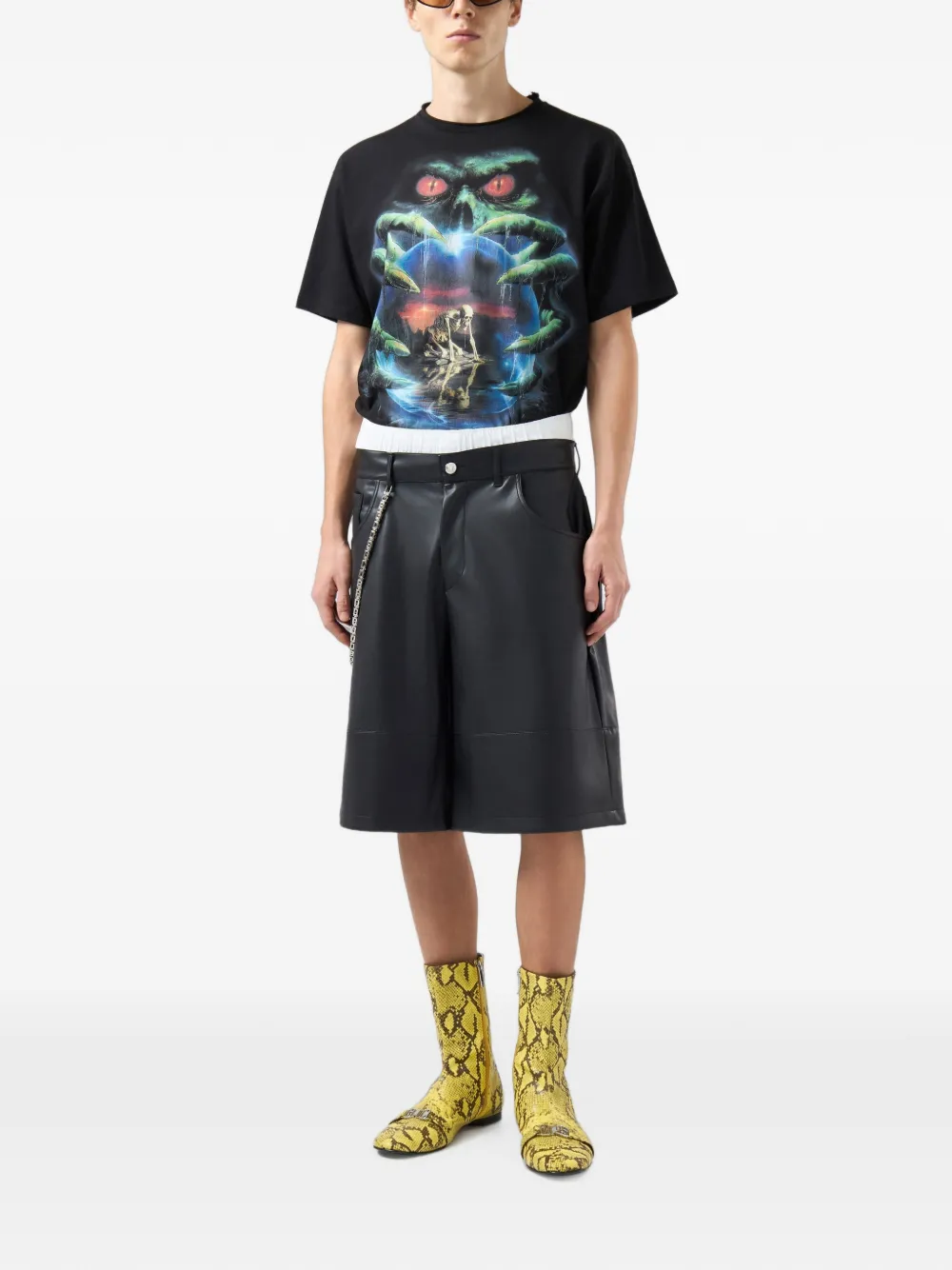 GCDS T-shirt met grafische print Zwart