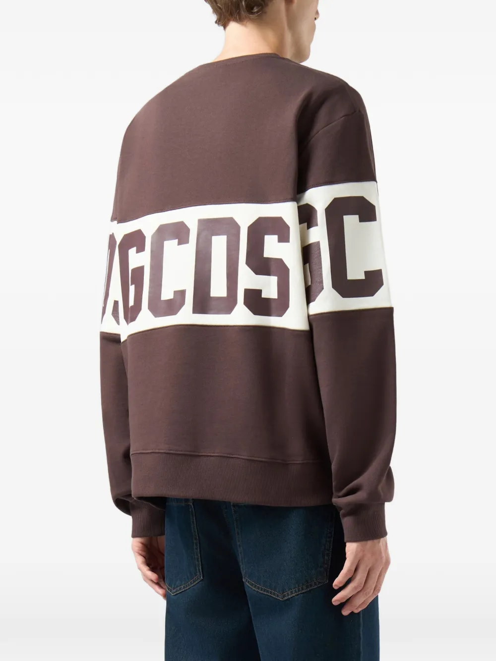 GCDS Sweater met logoprint Bruin