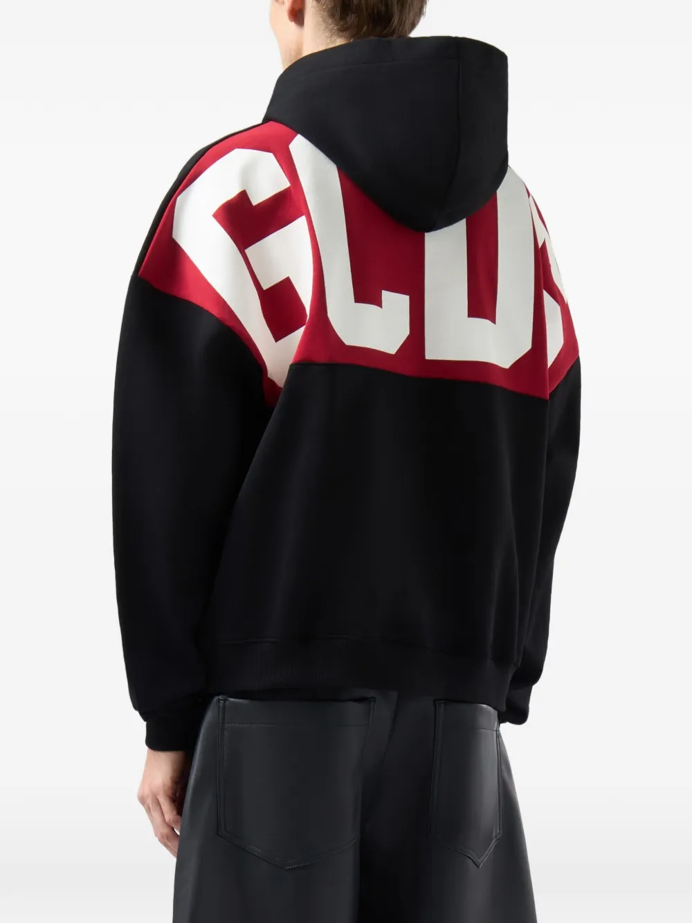 GCDS Hoodie met logoprint en trekkoord Zwart
