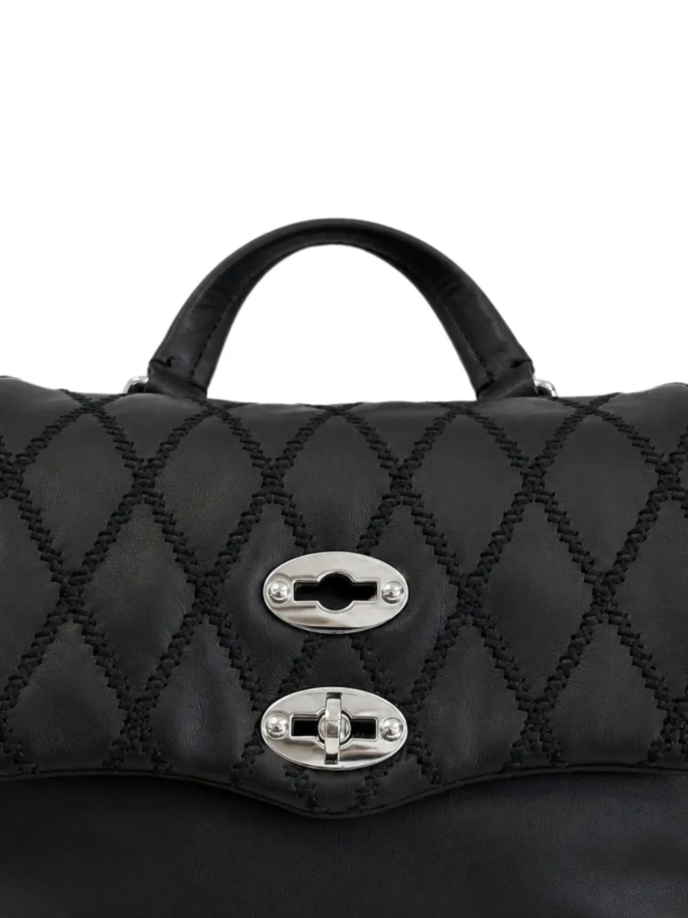 Zanellato Baby Postina shopper verfraaid met studs Zwart