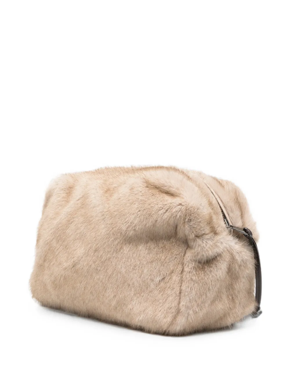 P.A.R.O.S.H. Clutch van imitatiebont Beige