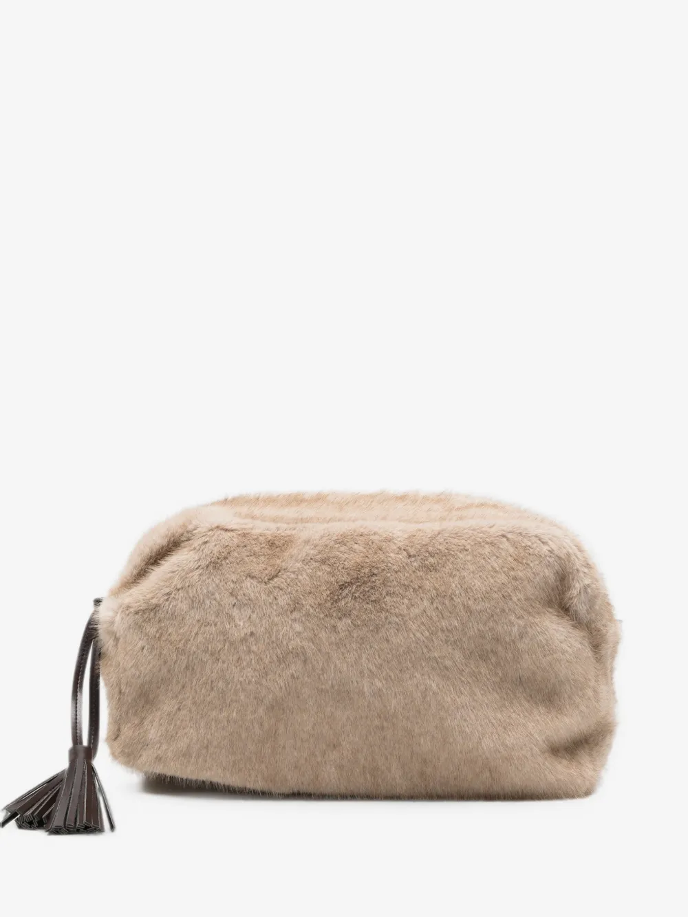 faux-fur clutch bag