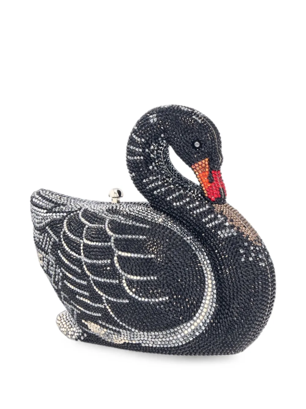 Judith Leiber Odile crystal-embellished swan clutch bag - Nero