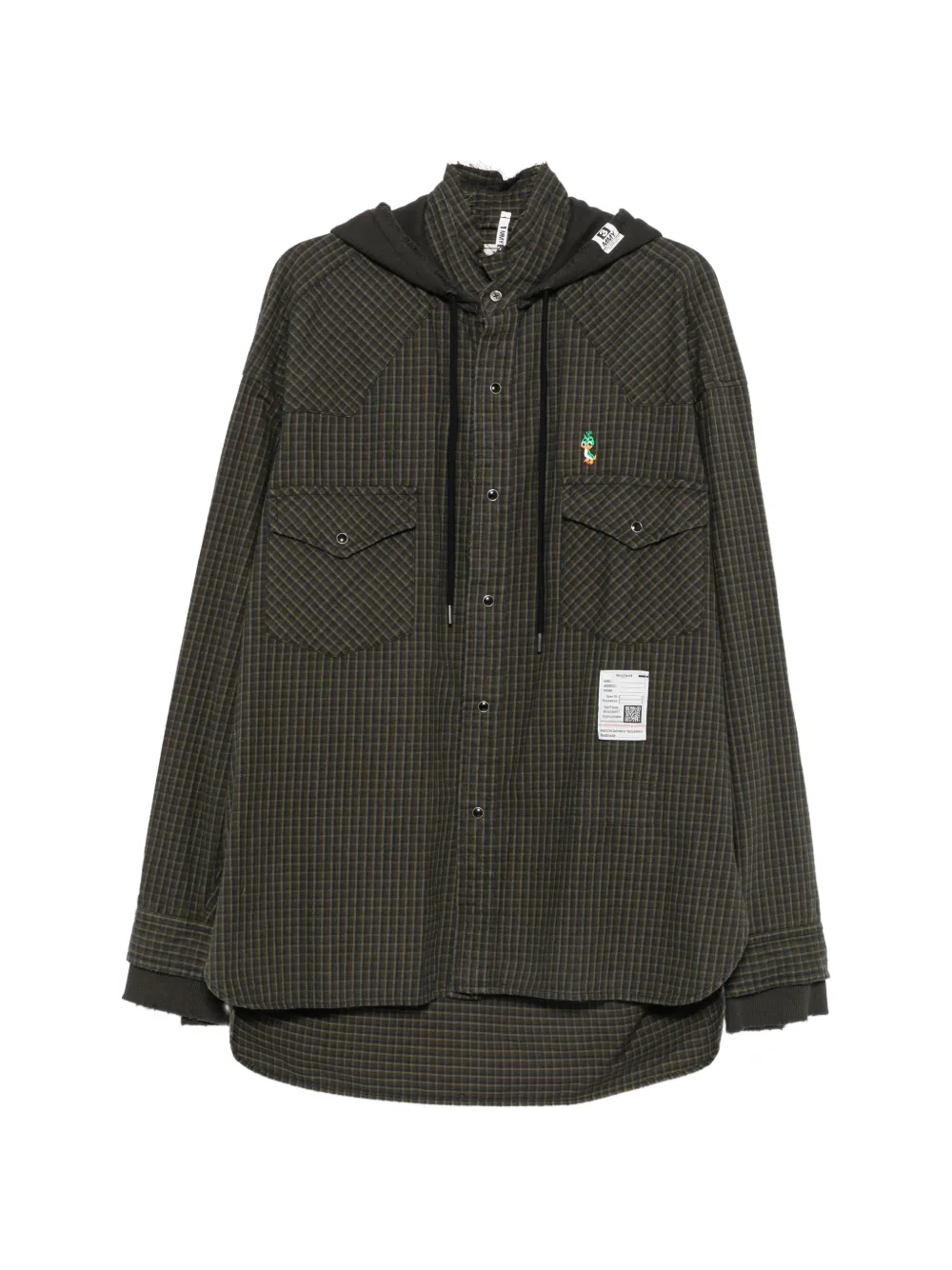 Maison MIHARA YASUHIRO check-pattern hooded shirt - Grün