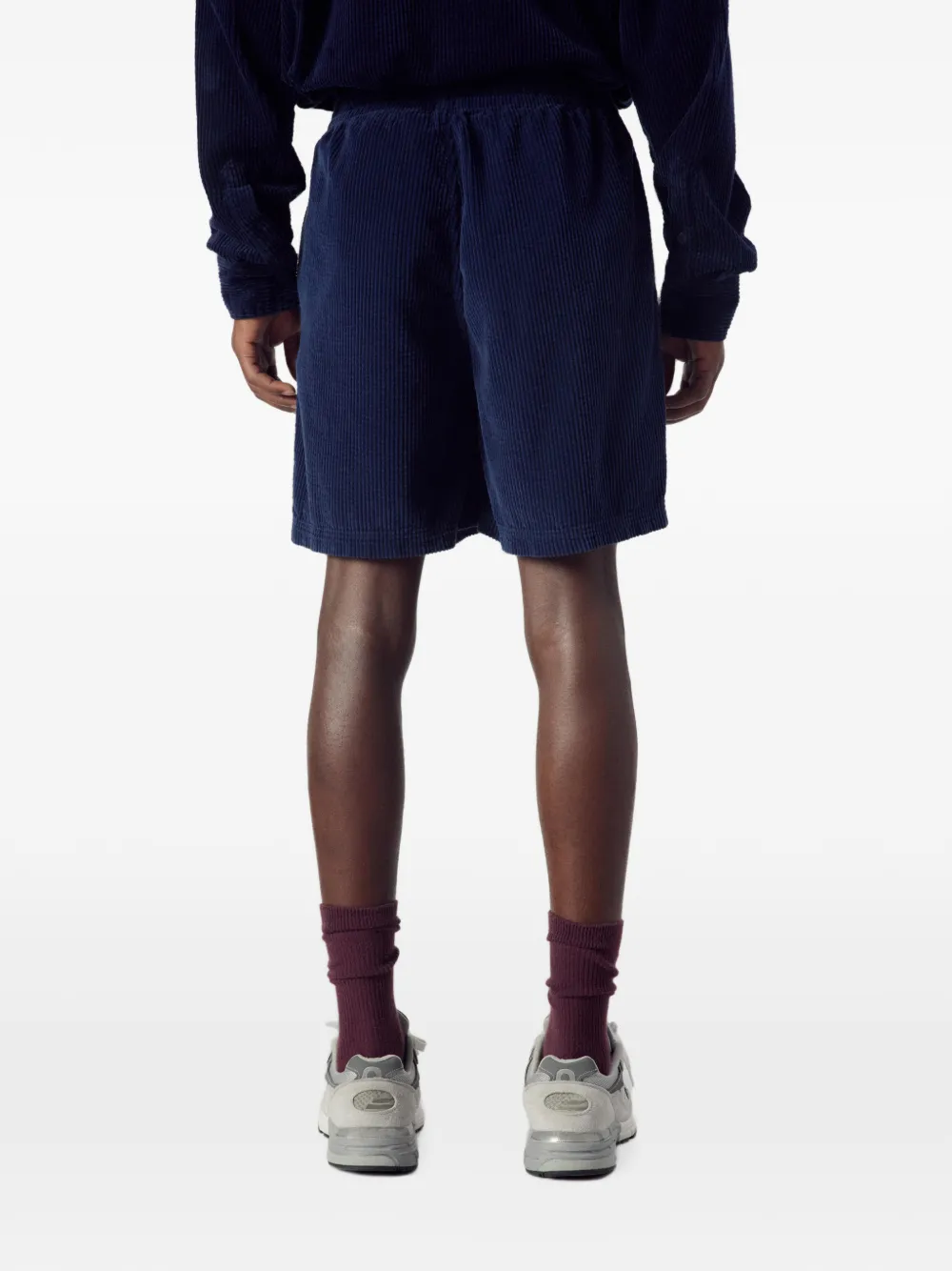 American Vintage Padow ribfluwelen shorts Blauw