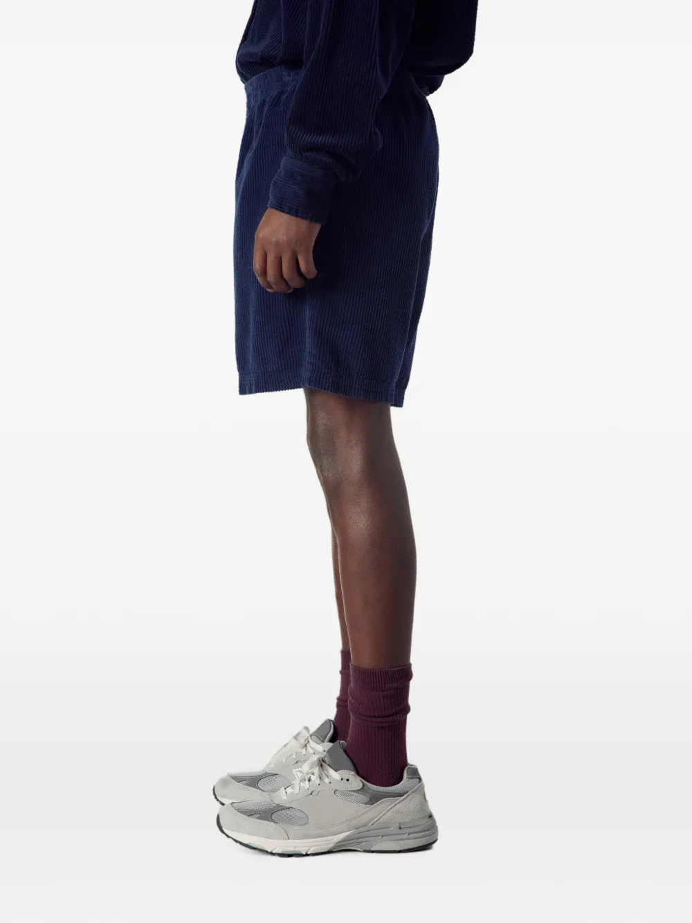 American Vintage Padow ribfluwelen shorts Blauw