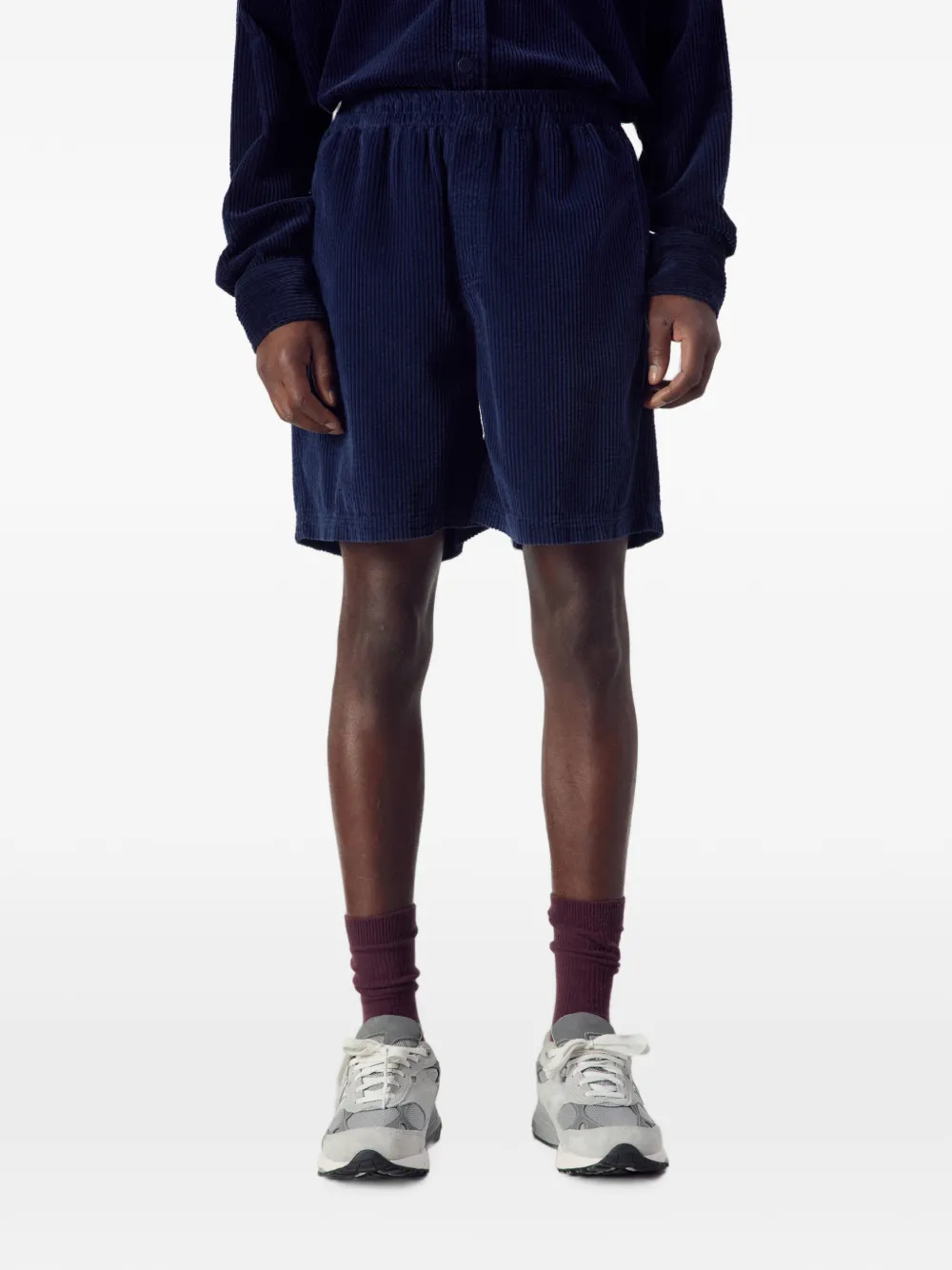 American Vintage Padow ribfluwelen shorts Blauw